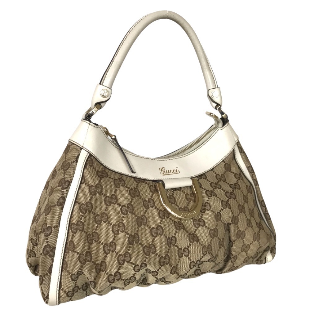 Gucci Gucci Abbey Sling Bag Handbag GG Canvas Beige White